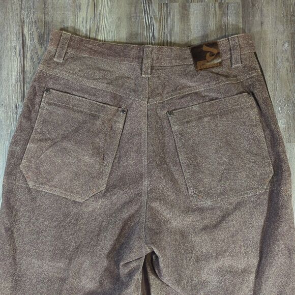 89 Davoucci Mens Loose Fit Heavy Duty Leather Jean Pant 34 X 34 Brown Vintage - Picture 10 of 16